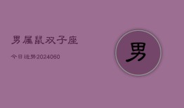 男属鼠双子座今日运势(20240607)