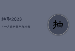 抽取2023年一月签，抽签抽到31签