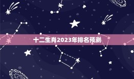 2023年生肖排列表(十二生肖2023年排名预测)