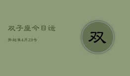 双子座今日运势超准4月23号(20240603)