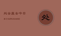 处女座女今日学习运势(20240606)