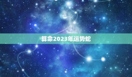 算命2023年运势蛇(未来三年财运如何)