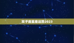 双子座星座运势2023(展望机遇与挑战并存)