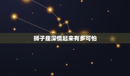 狮子座深情起来有多可怕(介绍狮子座的爱情热情与危险性)