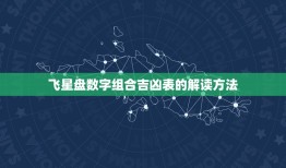 飞星盘数字组合吉凶表(解读数字命运)