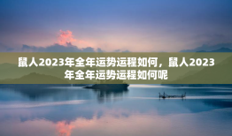 鼠人2023年全年运势运程如何，鼠人2023年全年运势运程如何呢