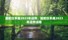 属蛇白羊座2023年运势，属蛇白羊座2023年运势运程