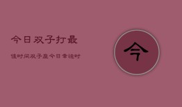 今日双子打最佳时间，双子座今日幸运时段