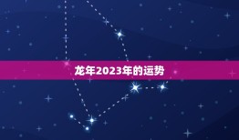 龙年2023年的运势(大展宏图财源滚滚来)