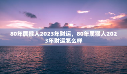 80年属猴人2023年财运，80年属猴人2023年财运怎么样