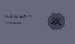 双子座运势今日623(20240605)