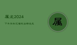 属龙2024下半年：桃花催旺法，情运走势与邂逅佳缘