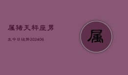 属猪天秤座男生今日运势(6月22日)