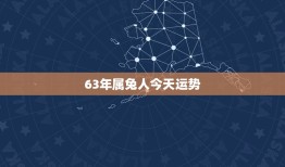 63年属兔人今日运势(好运连连财源滚滚)