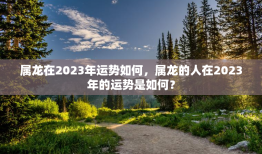 属龙在2023年运势如何，属龙的人在2023年的运势是如何？