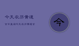 今天农历黄道吉日查询，今天农历黄道吉日查询属什么