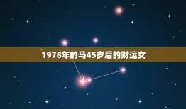 1978年的马45岁后的财运女(财富之路的转折点)