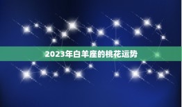 白羊座2023年桃花(爱情运势大介绍)