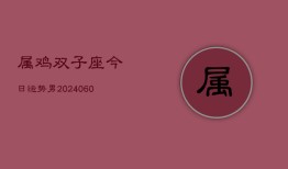属鸡双子座今日运势男(20240606)