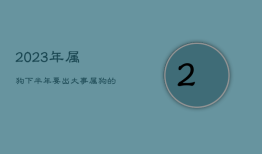 2023年属狗下半年要出大事，属狗的在2023年的全年命运如何