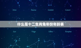 十二生肖兔年份年龄表(你的年龄是否与兔年份相符)