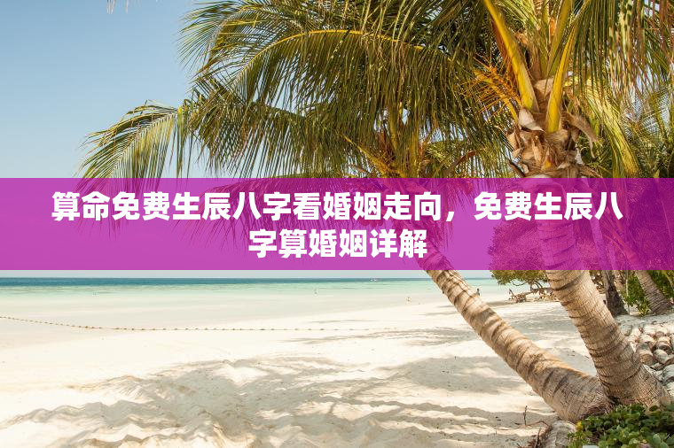 算命免费生辰八字看婚姻走向，免费生辰八字算婚姻详解  第1张