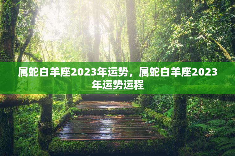 属蛇白羊座2023年运势，属蛇白羊座2023年运势运程