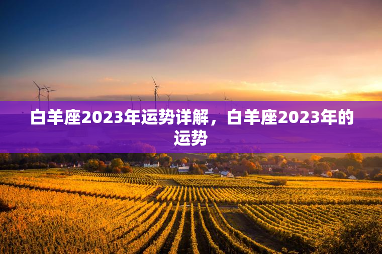 白羊座2023年运势详解，白羊座2023年的运势