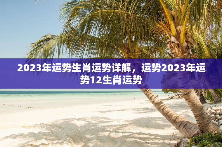 2023年运势生肖运势详解，运势2023年运势12生肖运势