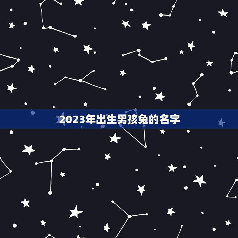 2023年出生男孩兔的名字(名字灵感汇总)