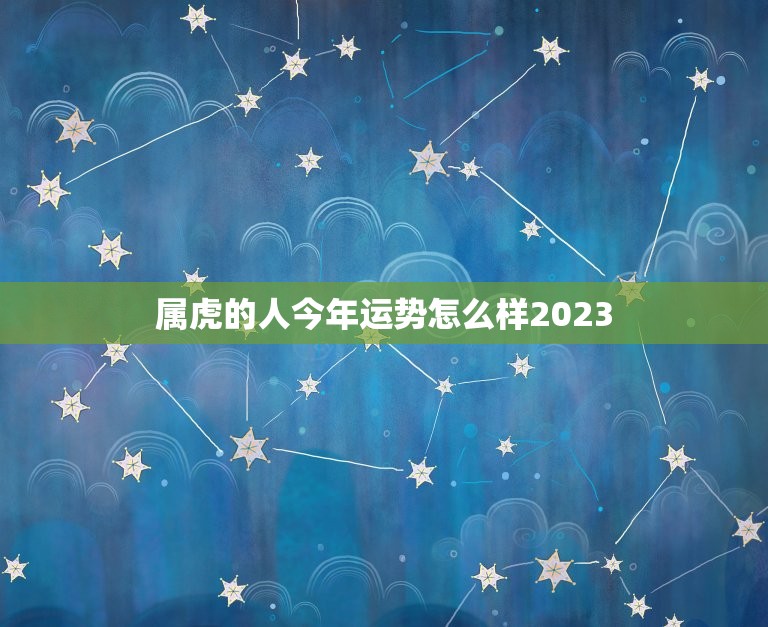 属虎的人今年运势怎么样2023(猛虎崛起财运亨通)