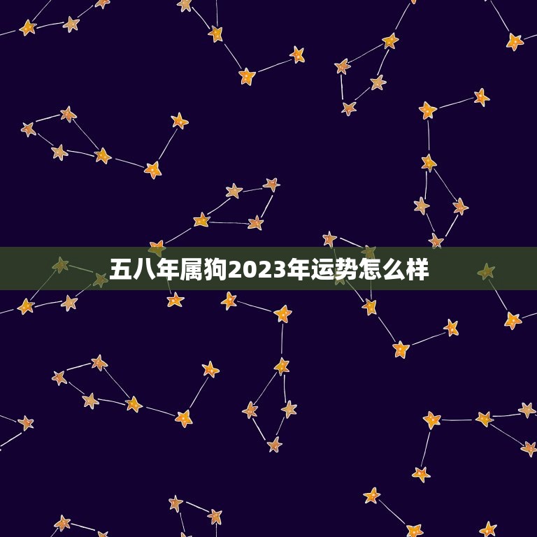 五八年属狗2023年运势怎么样(狗年大展宏图财运亨通)