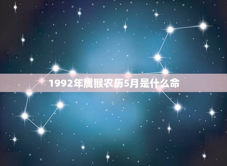 1992年属猴农历5月是什么命(介绍猴年五月出生的人命运如何)