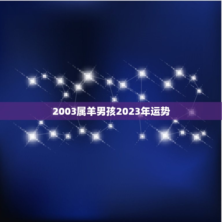 2003属羊男孩2023年运势(未来十年属羊男孩的运势如何)