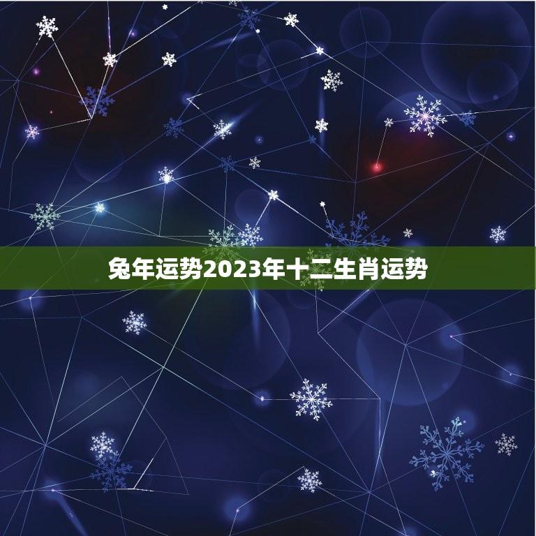 兔年运势2023年十二生肖运势(十二生肖2023年运势大介绍)