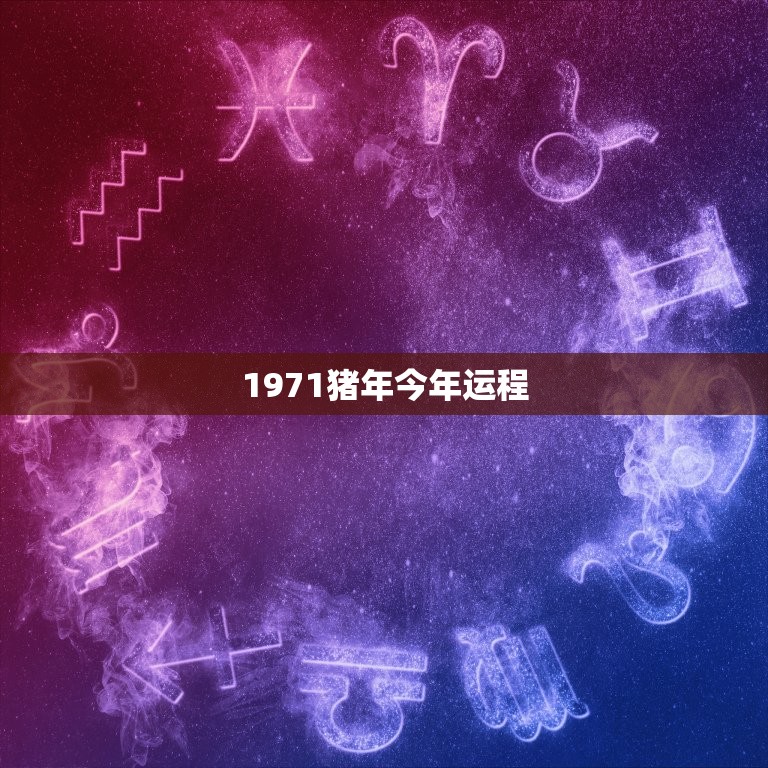 1971猪年今年运程