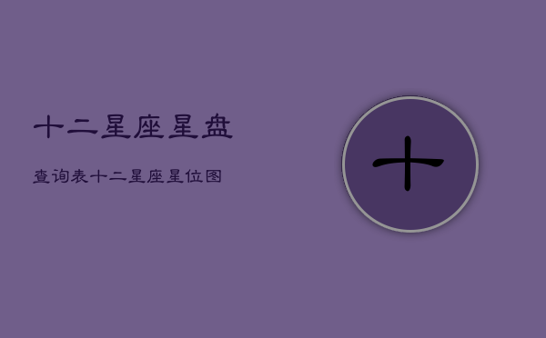 十二星座星盘查询表，十二星座星位图  第1张