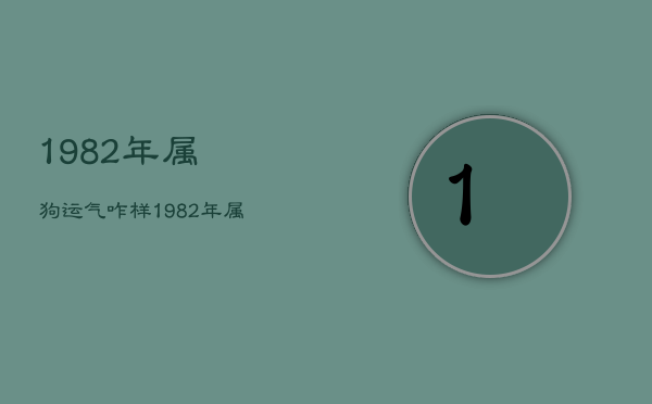 1982年属狗运气咋样，1982年属狗人运势