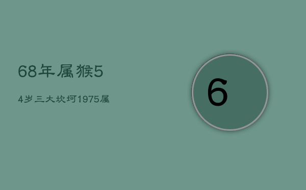 68年属猴54岁三大坎坷，1975属兔人一生三大坎