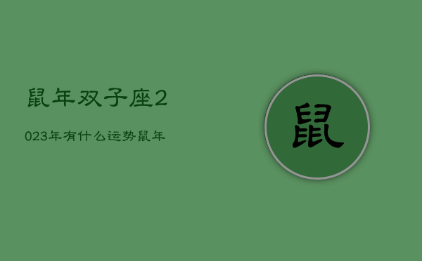 鼠年双子座2023年有什么运势，鼠年的双子座  第1张
