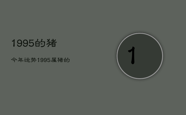 1995的猪今年运势，1995属猪的人今年运势怎么样2021