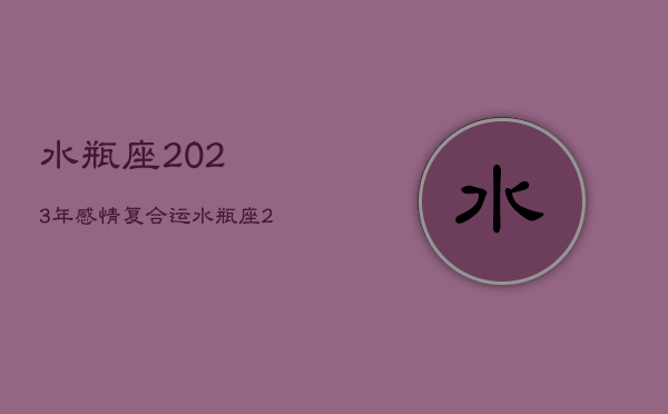 水瓶座2023年感情复合运，水瓶座2023年感情复合运势