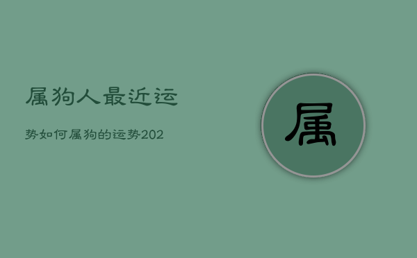 属狗人最近运势如何，属狗的运势2022