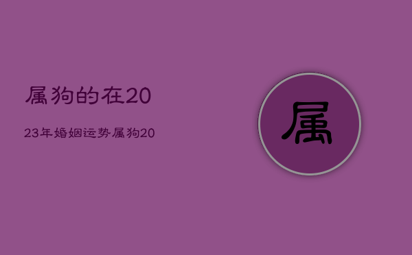 属狗的在2023年婚姻运势，属狗2023年属狗运势和运