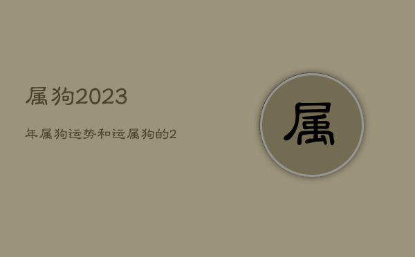 属狗2023年属狗运势和运，属狗的2023年运势运程