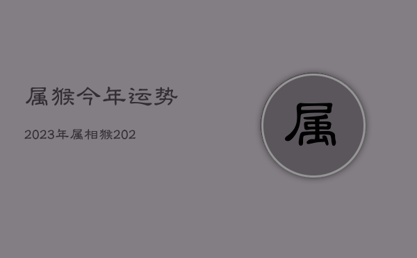 属猴今年运势2023年，属相猴2023年运势大全