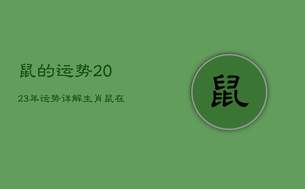 鼠的运势2023年运势详解，生肖鼠在2023年的运势以及注意月份