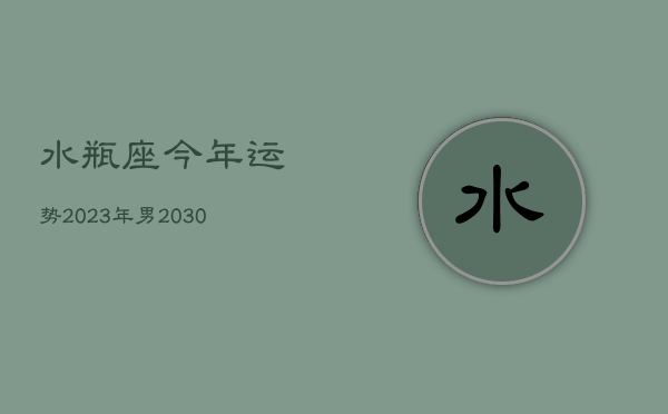 水瓶座今年运势2023年男，2030年水瓶座全年运势