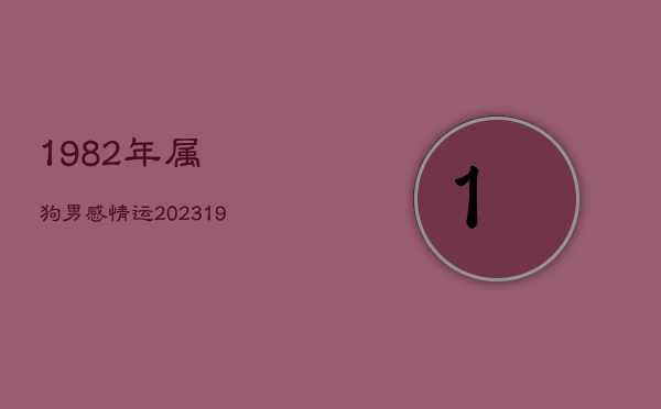 1982年属狗男感情运2023，1982年属狗男感情运