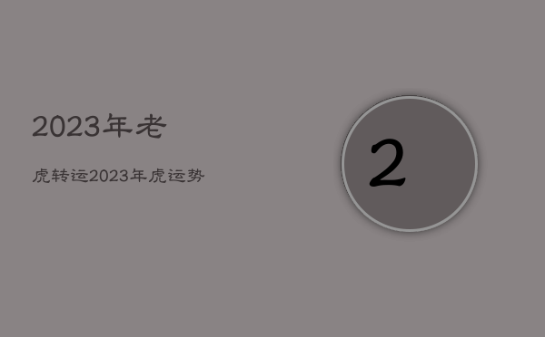 2023年老虎转运，2023年虎运势及
  第1张